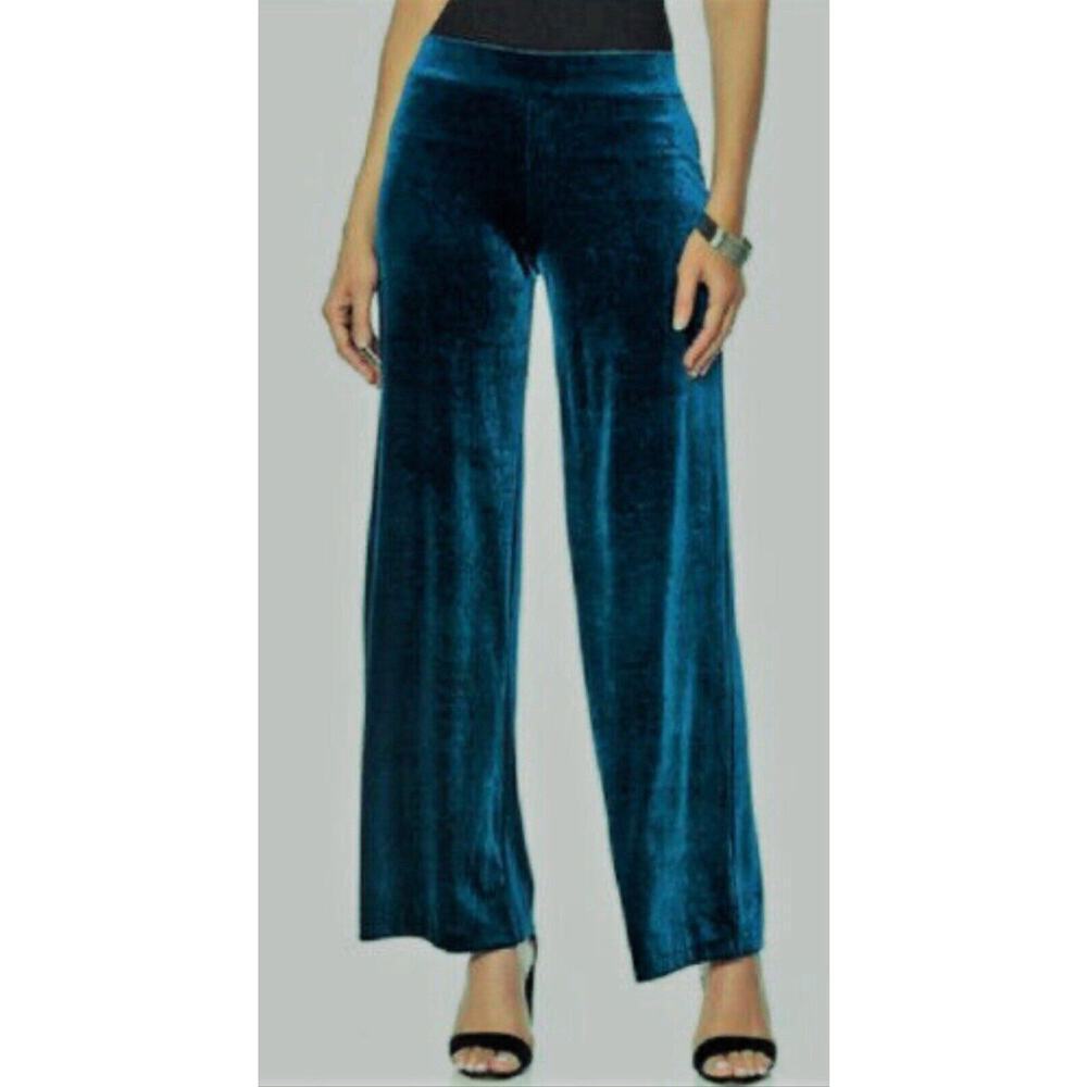 Vintage Y2K Rampage Pants Small Grunge Low Rise Blue Velvet Stretch Flare Legs